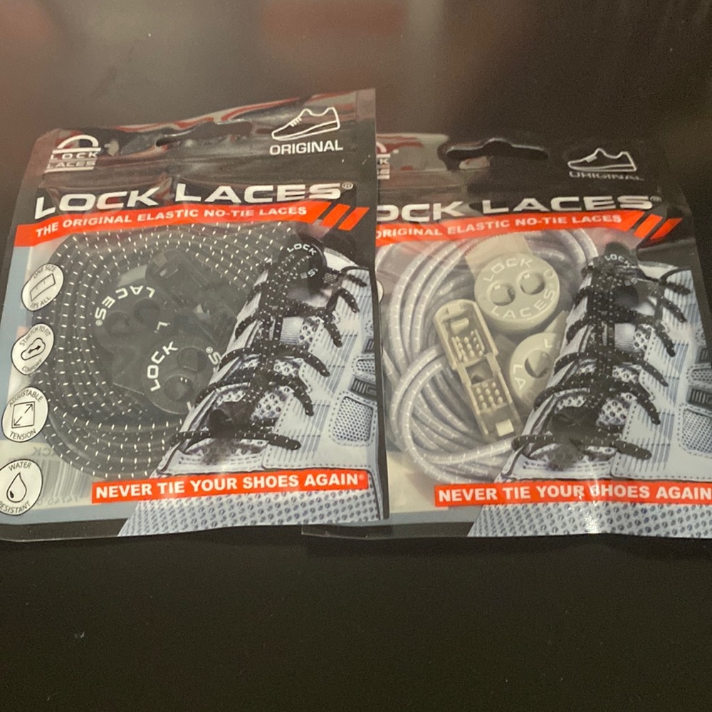 2 Lock laces black and grey